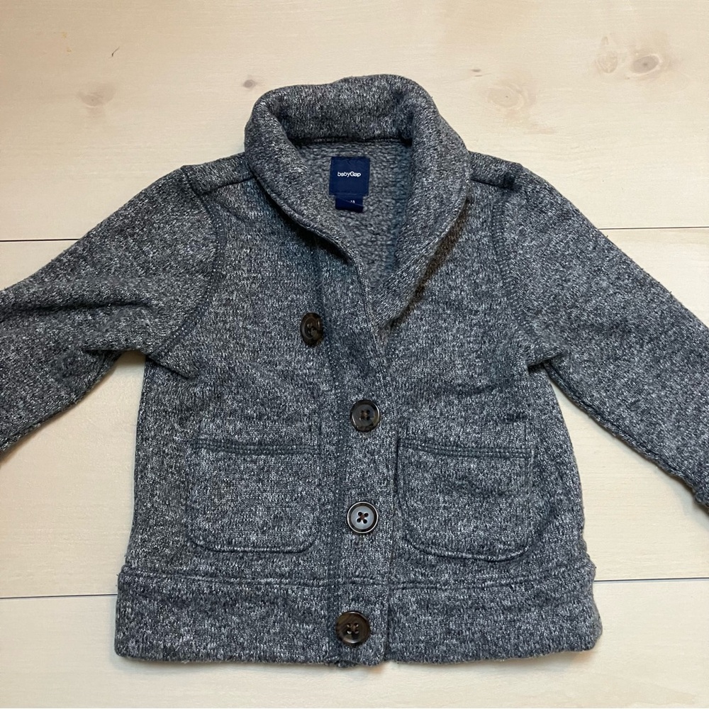 Baby gap grey button down sweater outerwear